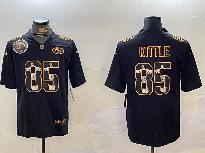 Men San Francisco 49ers #85 Kittle Black Fashion 2024 Nike Limited NFL Jersey style 4->san francisco 49ers->NFL Jersey